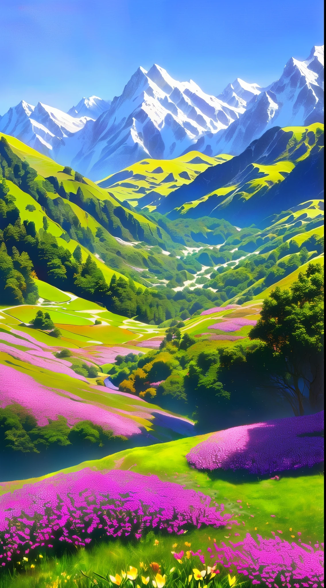 Take a visual journey to Valley of Flowers National Park in Uttarakhand, India. Recreating the vivid colors and delicate beauty of this UNESCO World Heritage Site、Showcase your artistic talents。. Blooming Flowers々I draw a vivid grassland decorated with, Includes rare species found only in this alpine region. Add a majestic waterfall cascading down a mossy cliff, Towering against the clear blue sky、Surrounding snow-capped mountains々Capture the majestic scenery of。. With your artwork、Capture the untouched charm and natural splendor of this hidden gem。.