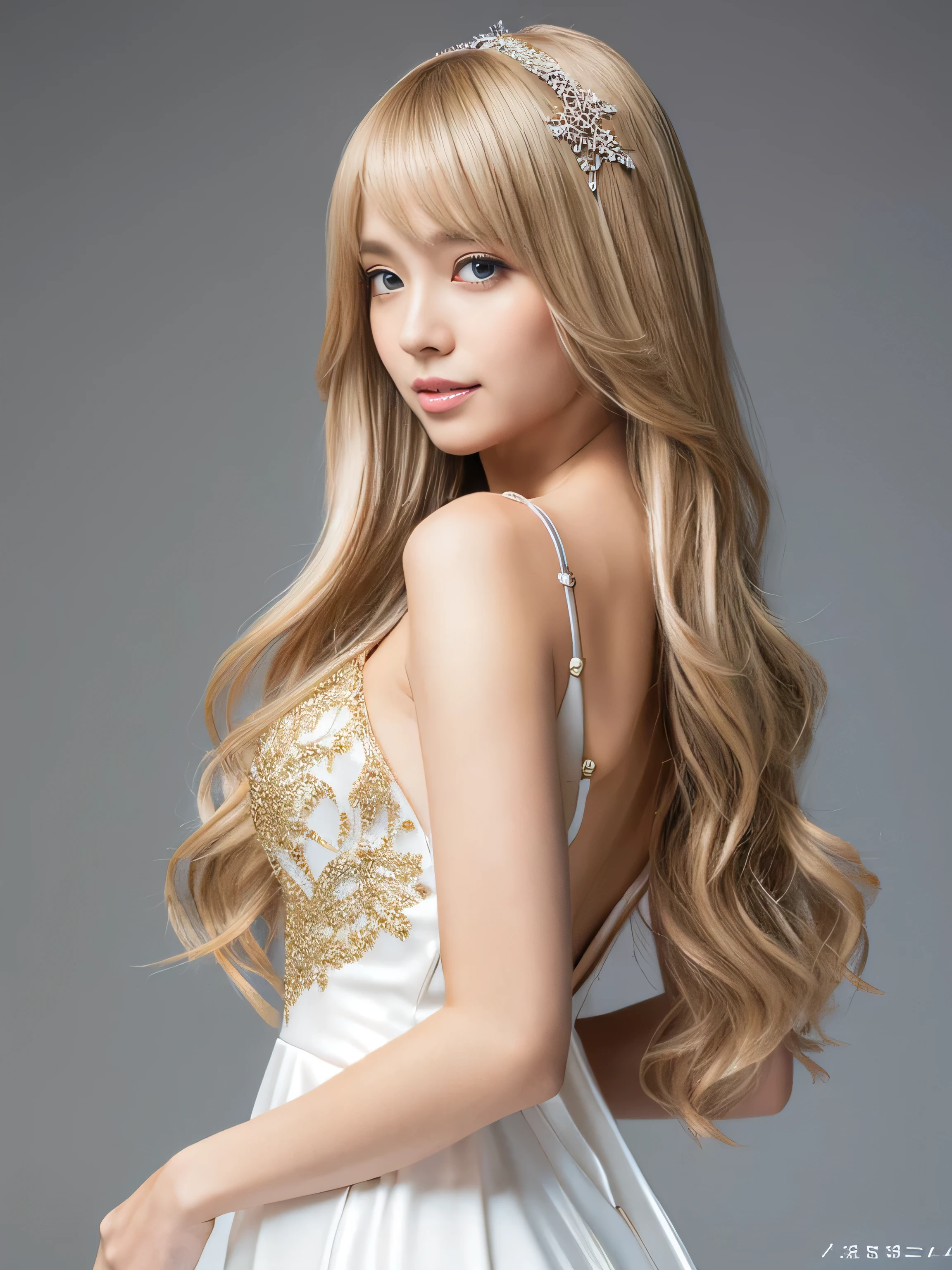 ((whole body)) (big 1.4) Beautiful Fantasy Girl ((highest quality)), ((masterpiece)), (Get used to it), Perfect Face (1 girl) (French) (she 、The cutest teen in France.) ((highest quality)), ((masterpiece)), length blonde hair length, Shining golden hair,Golden Silky Hair, Straight blonde hair, length blonde straight hair, Perfect Silky Straight Hair, Straight blonde hair, length blonde hair, Her hair is long and straight., detailed length blonde hair ((big 1.4)) Super Long Hair down to the ankles ((Neat bangs The neatly trimmed bangs are princess cut and cover the entire forehead......))... Bright crimson lips good, Anatomically correct hand Thin fingers Anatomically correct five fingers Sexy professional makeup Beautiful French girl face, French facial features, Long Hair shiny Long Hair, length, Shining golden hair, length, Straight Golden Hair, Her hair is long and straight., Super Long Hair girl, Silky Hair, length blonde hair, Silky Hair, length, Flat Hair, Silky texture, Long Hair, length, flowing blonde hair, thin and shiny hair Anatomically correct、White beautiful human skin and detail of hands and fingers Beautiful Eyes Mouth Details the corners of the mouth rise slightly Cool look (The eyebrow color is dark brown.) (Yellow dress posing for a picture, Disney Portraits, tumbler, shin hanga, wearing organza gown, dressed beautiful gown, lady using Yellow dress, color: Yellow, A woman wearing a sparkly floral dress, elegant Yellow skin, gown, Fantasy Dress, Formal Wear, light Yellow beautiful gown, Yellow theme ) (A church with high quality stained glass..) (she'Random Pause) (Random model standing pose)