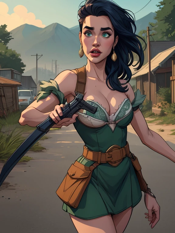 Personagem feminina armada com um .38 em estilo ocidental atompunk Fallout 4 Jennifer Connelly le com cicatrizes de guerra Imagem de desenho animado de uma mulher .Ilustra??o estilo desenho animado, estilo de arte dos desenhos animados, estilo de arte dos desenhos animados, digital illustration style, estilo atompunk design de personagens altamente detalhado, arte digital detalhada coragem, Forest fan art, Design de personagens de retrato, beautiful digital illustration, retrato de alta qualidade, Arte em quadrinhos, mulher jovem cabelo com transas lindas . Queen Anna of ArendelleBeautiful lined eyes Medium large bust and wonderful sexy clothes. image expression of sexual desire from waist to head illustration Queen Anne of Arendelle atompunk style Fallout 4 The perspective is from below, enfatizando a majestade e o poder da Gigante." armed with a 38 western style revolver with a 38 revolver in her hands a close up of a woman in a green dress with a sword, extremely detailed , Wlop Ross sorteios, sedutor elfo princesa cavaleiro, ashé, garota de armadura, girl of the zodiac knights, style Cartoon style digital illustration GTA style garota elfa, uma guerreira loira sexy, uma guerreira loira esmeralda, elfa, Ross Draws 1. 0, even model |Cartoon style digital illustration GTA style