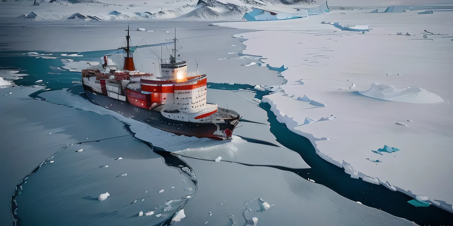 The Araf boat is in the middle of a large body of water, Arctic, antArctic, Ice Tower, Frozen ocean, Arctic, polarity, incredible depth, In the icy river, Image Source：National Geographic, antArctica, Norilsk, neo Norilsk, snowy Arctic environment, author：Carl Walker, Ivan Hiskin, Popular photos