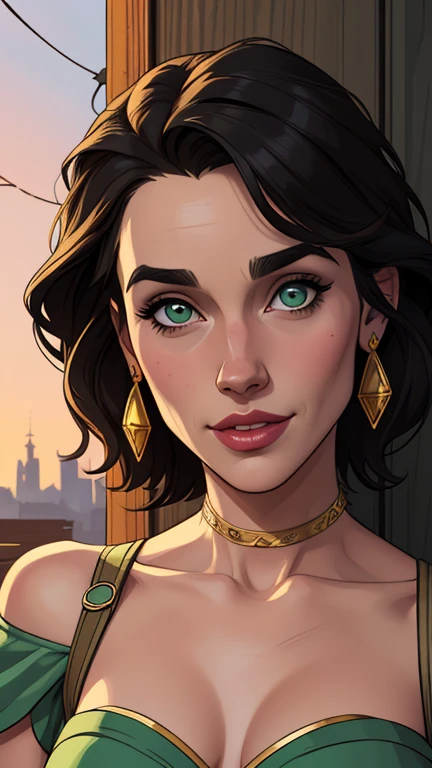 estilo de GTA desenho animado:1.2), Tinker Bell um close up de uma mulher em um vestido verde com uma espada, extremely detailed , Wlop Ross sorteios, sedutor elfo princesa cavaleiro, ashé, garota de armadura, girl of the zodiac knights, style Cartoon style digital illustration GTA style garota elfa, uma guerreira loira sexy, uma guerreira loira esmeralda, elfa, Ross Draws 1. 0, even model |Cartoon style digital illustration GTA styledetalhada fofa, design de personagem retrato, beautiful digital illustration, retrato de alta qualidade, arte em quadrinhos, retrato do design do personagem, without clothes and medium breasts cartoon style female character dressed Tinker Bell smile and six small medium portrait mode waist up with lots of gold around other precious stones portrait mode waist up southern queen Jennifer Connelly Scenery GTA dominatrix gold coins chest with jewels with her boyfriend military style black bearded man armed a close up of a woman in a green dress with a sword, extremely detailed , Wlop Ross sorteios, sedutor elfo princesa cavaleiro, ashé, garota de armadura, girl of the zodiac knights, style Cartoon style digital illustration GTA style garota elfa, uma guerreira loira sexy, uma guerreira loira esmeralda, elfa, Ross Draws 1. 0, even model |Cartoon style digital illustration GTA style