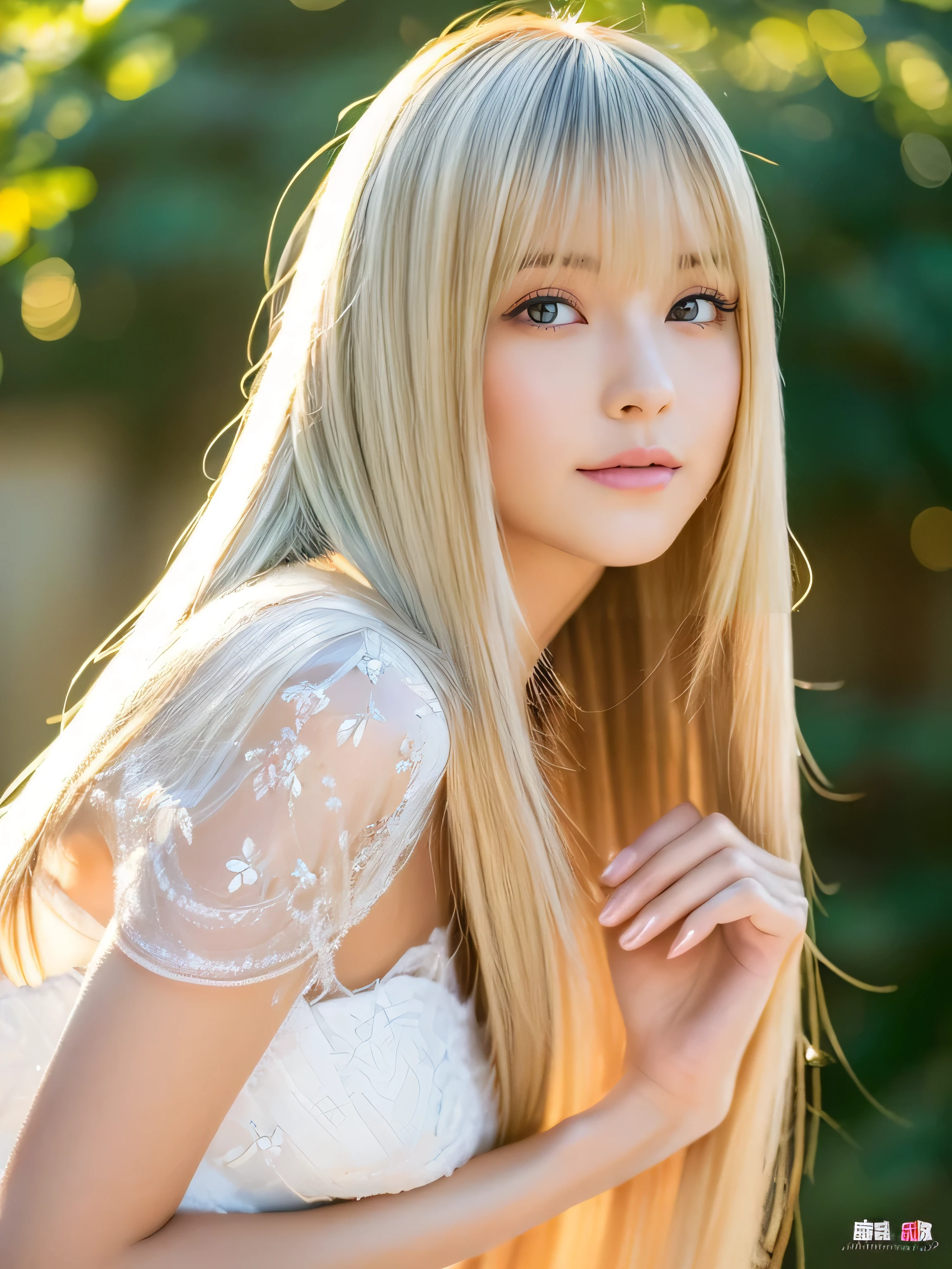 ((whole body)) (big 1.4) Beautiful Fantasy Girl ((highest quality)), ((masterpiece)), (Get used to it), Perfect Face (1 girl) (French) (she is 24 years old、The most beautiful woman in France ((highest quality)), ((masterpiece)), length blonde hair length, Shining golden hair,Golden Silky Hair, Straight blonde hair, length blonde straight hair, Perfect Silky Straight Hair, Straight blonde hair, length blonde hair, Her hair is long and straight., detailed length blonde hair ((big 1.4)) Super Long Hair down to the ankles ((Neat bangs The neatly trimmed bangs are princess cut and cover the entire forehead.......))... Bright crimson lips good, Anatomically correct hand Thin fingers Anatomically correct five fingers Sexy professional makeup Beautiful French girl face, French facial features, Long Hair shiny Long Hair, length, Shining golden hair, length, Straight Golden Hair, Her hair is long and straight., Super Long Hair girl, Silky Hair, length blonde hair, Silky Hair, length, Flat Hair, Silky texture, Long Hair, length, flowing blonde hair, thin and shiny hair Anatomically correct、White beautiful human skin and detail of hands and fingers Beautiful Eyes Mouth Details the corners of the mouth rise slightly Cool look (The eyebrow color is dark brown.) (Yellow dress posing for a picture, Disney Portraits, tumbler, shin hanga, wearing organza gown, dressed beautiful gown, lady using Yellow dress, color: Yellow, A woman wearing a sparkly floral dress, elegant Yellow skin, gown, Fantasy Dress, Formal Wear, light Yellow beautiful gown, Yellow theme ) (A church with high quality stained glass..) (she'Random Pause) (Random model standing pose) (She is giving a mischievous smile to the viewers.)