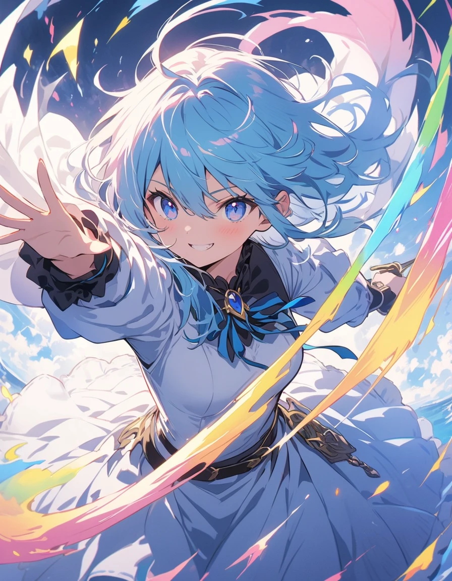 (masterpiece, highest quality:1.4), (Brother and sister:1.8、Handsome Men and Beautiful Women:1.4)、(1 boy、1 girl)、(Rapier in one hand)、(美しいdetailedなデザインのレイピア)、(Stylish fantasy costumes)、Cinematic Light, colorful, High Contrast, an epic fantasy、Epic Battles、joint struggle、flash、(highest quality、masterpiece、High resolution、detailed)、animeスタイル、Flat Style、(eyes shining iridescent colors illuminated light,、detailedな美しい顔), BREAK,extremely detailed、floating, (High saturation), Dynamic Angle、anime
