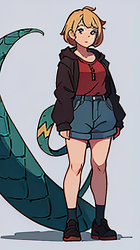 A person with the lower half of a snake's body is walking towards me.
