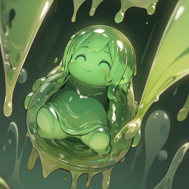 (masterpiece,best quality,ultra-detailed,best illustration:1.3), 1girl, ( green slime girl:1.3), ( transparent:1.3), (see-through:1.1),sitting, (refraction,reflection:1.1) , transparent face, transparent body, transparent skin, transparent eyes, green slime, anthro, eating a flower, in a backyard, full body,