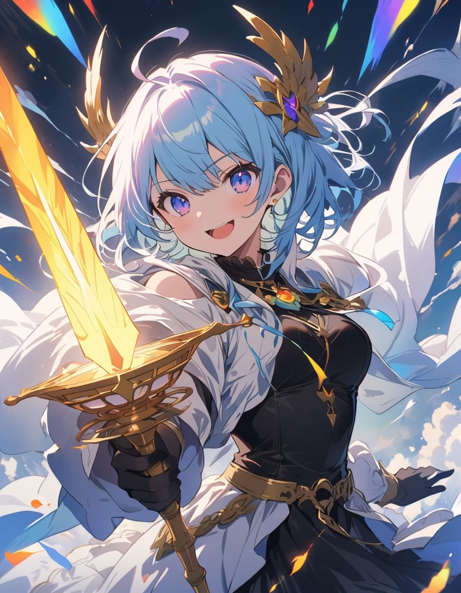 (masterpiece, highest quality:1.4), {(Brother and sister:1.8、Handsome Men and Beautiful Women:1.4)、(1 boy)、(1 girl)、背中合わせのBrother and sister、(Rapier in one hand)}、(美しいdetailedなデザインのレイピア)、(Stylish fantasy costumes)、Cinematic Light, colorful, High Contrast, an epic fantasy、Epic Battles、joint struggle、flash、(highest quality、masterpiece、High resolution、detailed)、animeスタイル、Flat Style、(eyes shining iridescent colors illuminated light,、detailedな美しい顔), BREAK,extremely detailed、floating, (High saturation), Dynamic Angle、anime