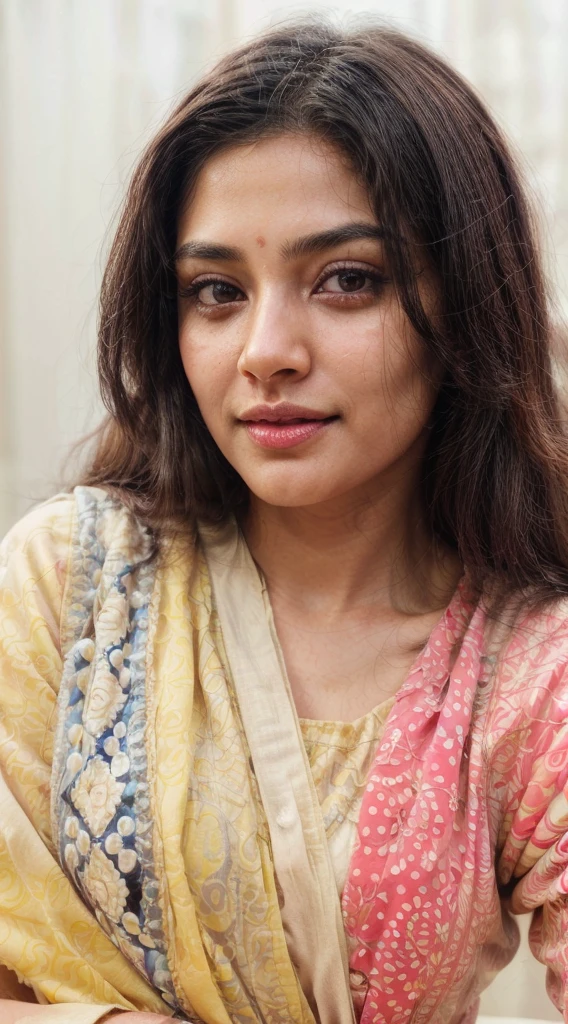 south asian facial features. girl. Should look very beautiful. pretty. Highly detailed and hyper realistic. The skin texture should be highly detailed and extremely accurate. thick black hair and brown eyes. Face must be accurate. Highly detailed face and facial features. Extremely accurate representation of face and facial features. Face should be highly detailed and hyper realistic. Every thing from the body should be extremely perfect and realistic. hyper realistic. Skin texture is natural and realistic. Face is realistic and extremely detailed. Eyes are detailed and accurate. Highly accurate. eyes should be realistic and accurate. hyper detailed. perfect details. realistic proportions. hyper realistic skin texture. smiling. black eyes. eyes are black.