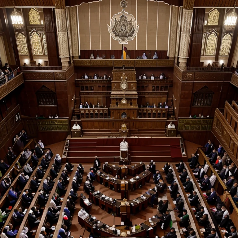 ALL RELIGIONS OF INDIA LIFTING UP THE PARLIAMENT OF INDIA SHOWING THE STRENGTH OF DEMOCRACY IN THE COUNTRY