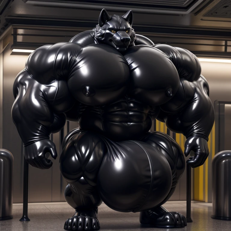 (,solo,very hyper muscles:1.2)((Huge bulge:1.3)
(corruption)), black glowing liquid,(((liquid_latex, , rubber:1.2),,black latex,goo transformation,(gooey)
Unreal Engine,perfect light,detailed, photorealistic, 4k, hd, , , , good anatomy, , (), ,s, high quality, best quality, concept art, photorealistic, octane rende
(hyper pecs:1.3),wolf,ray tracing,subway
