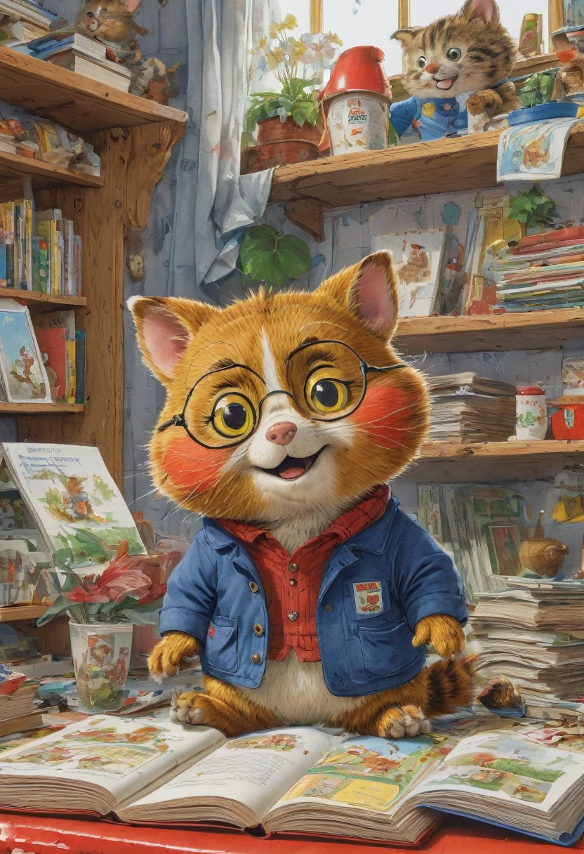 paddy, author：Richard Scarry, (best quality, masterpiece, representative work, official art, professional, Extremely complex and detailed, 8k:1.3)