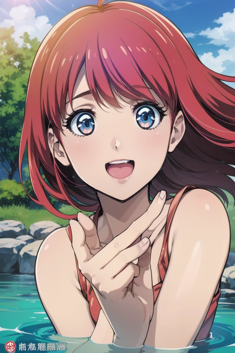 (Very beautiful face and eyes:1.2),(Laugh together),
Beautiful feet,Enter the hot spring,
(highest quality,masterpiece:1.2),1 girl,Looking at the audience,
Natural light,Hair blowing in the wind,Beautifully detailed skies,cover、advertisement、package