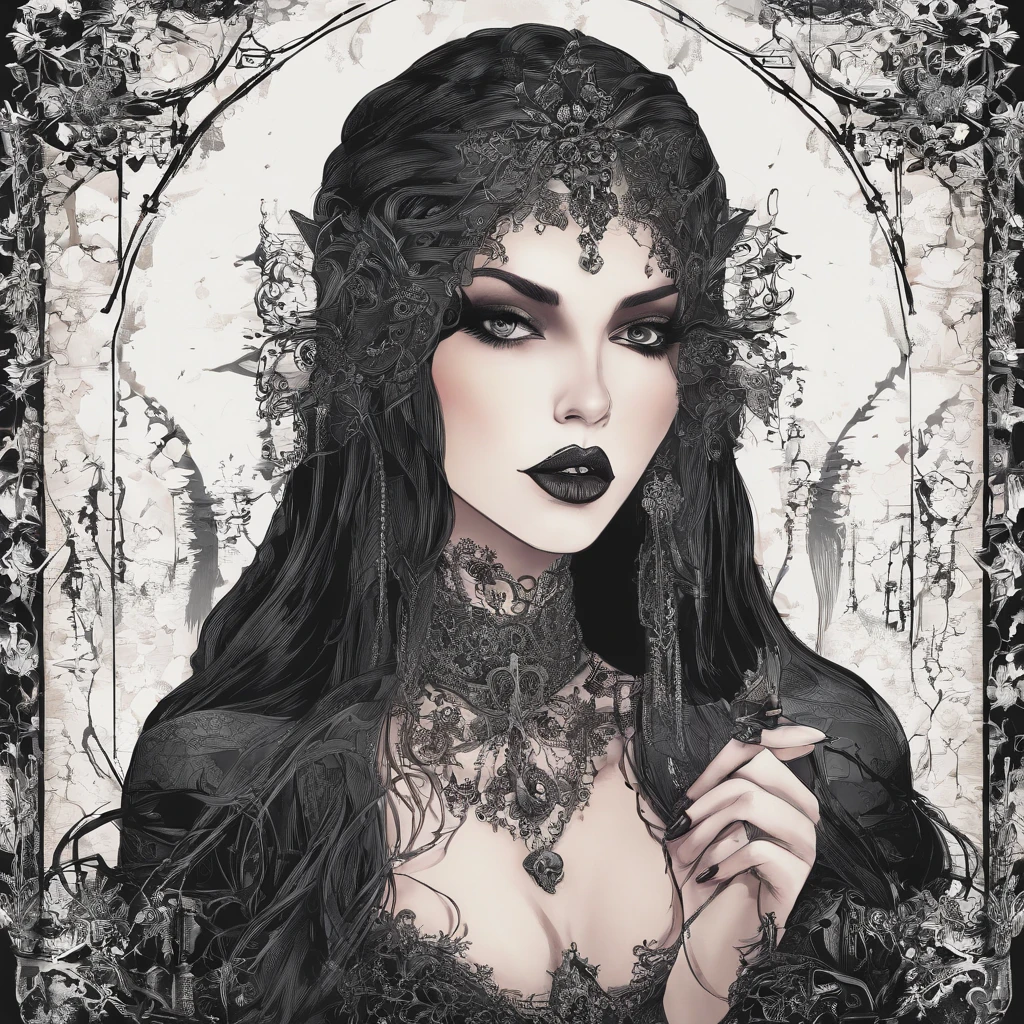 Sexy Gothic woman 20 years old measurements 98-67-89 Black hair White skin