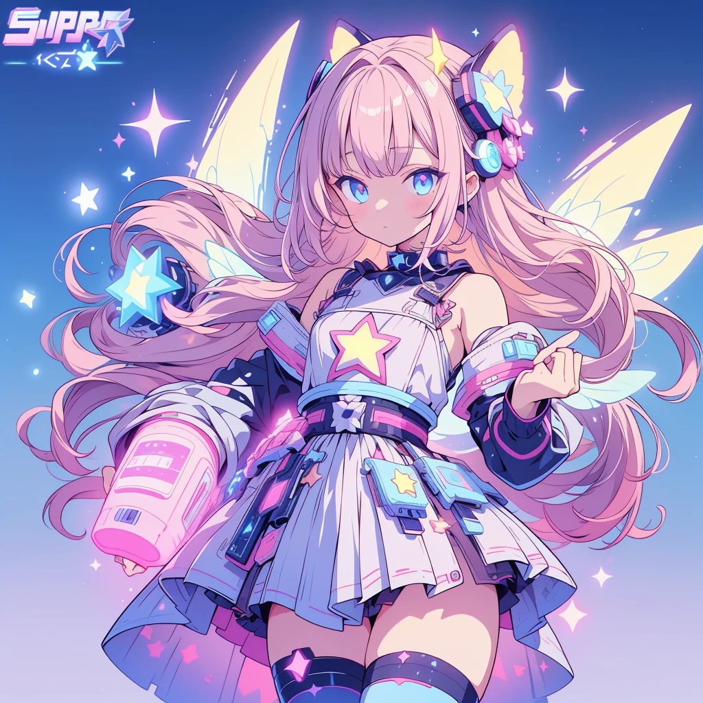 Star Fairy、cyber punk、simple background、kawaiitech