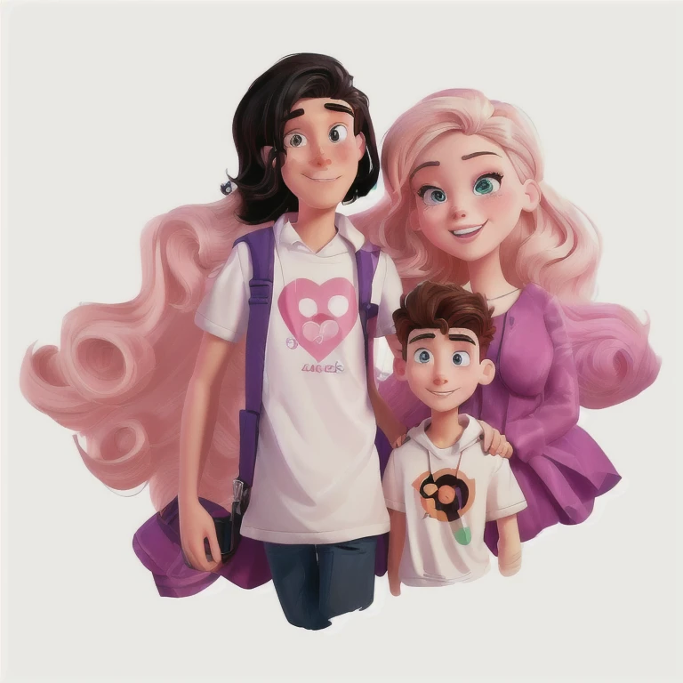 digital drawing, 4k, Comic Babes, there is a woman and a boy together with a camera, Cartoon style illustration, album art, cartoon art style, high quality portrait, generation z, cartoon art style cartoons, digital art. @mariomaniacdude, portrait of two people, boy and girl, in digital illustration style, realism artistic style, charli bowater and artgeem, cartoon digital painting