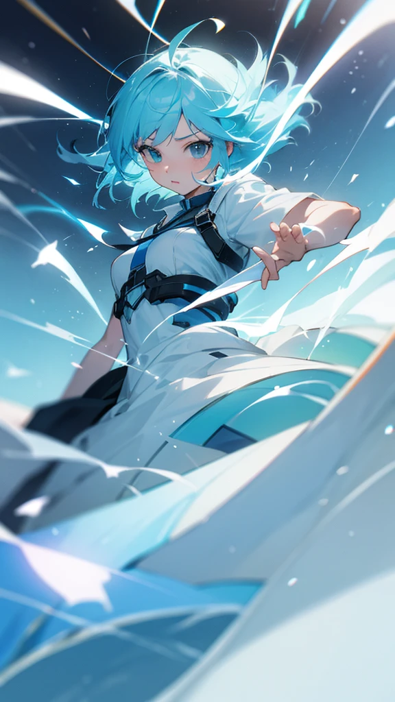 Light blue hair,Dynamic