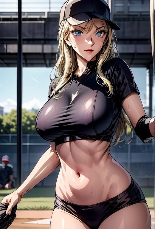 (Detail of a very beautiful face), (best quality:1.4), 8k resolution, high resolution, 1 woman, Beautiful woman, most beautiful, Super beautiful detail face, Smooth skin, Beautiful eyes are not meticulous, Delicate skin texture, lip gloss, Open lips, Japanese, Baseball uniform, Baseball cap,, Large Breasts, Thin waist, Big Ass, Play baseball, Baseball Field, Sweating all over, sweat, sports, jump, Dynamic poses,Hand details(1.5)