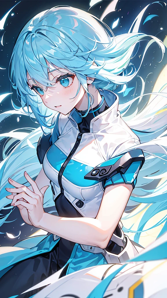 Light blue hair,Dynamic