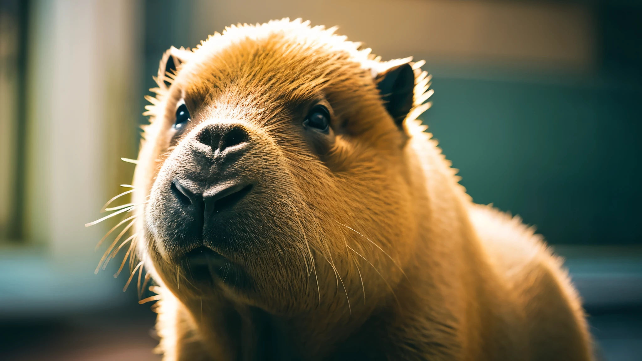 Anime Style　Capybara　looking at the camera