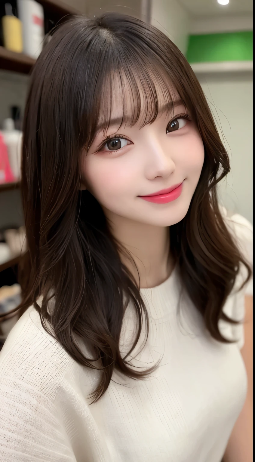 Tabletop, highest quality, shape, Very detailed, finely, High resolution, 8k wallpaper, 完璧なダイナミックな構shape, Beautiful and detailed,ランダムなcute髪,,Natural color lip, Bold sexy pose,smile、20-year-old girl、cute、Looking at the camera,Always blur the background,Perfect and beautiful face,Slim face and figure,Big eyes、Putting on gal makeup,Small face,Shooting from below、smile,Blurred Background,Elegant feminine face、Cyberpunk Fashion、Smile、Randomly change the pose、Randomly change the shooting angle and position