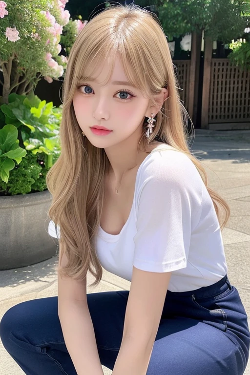 Very detailed、High resolution、Super Beauty　highest quality、masterpiece、Navy High Soccer Mix Real、(Live Shooting:1.2)、(Realistic:1.4)、The beauty of beautiful details　Delicate expression、blonde、((I can see your pants))(Crouching panty shot)Earrings、eyelash、Sparkling eyes、Glossy Lips、Fine and beautiful eyes、Large file size、、(Japanese Girls&#39; High School Uniform))、Very detailedな表現、The finer details、Very detailedな顔の映画照明、18-year-old girl、positive、((Dynamic pose)))、(Open Stance))、(Skirt from bottom to top:1.5), Pleated skirt、blazer、Sexy upward glance, (Spread your legs and show me your panties:1.5), (White panties:1.5), (Black short hair:1.5), (Wet pants and see-through:1.0), (Fits your body:1.5)
