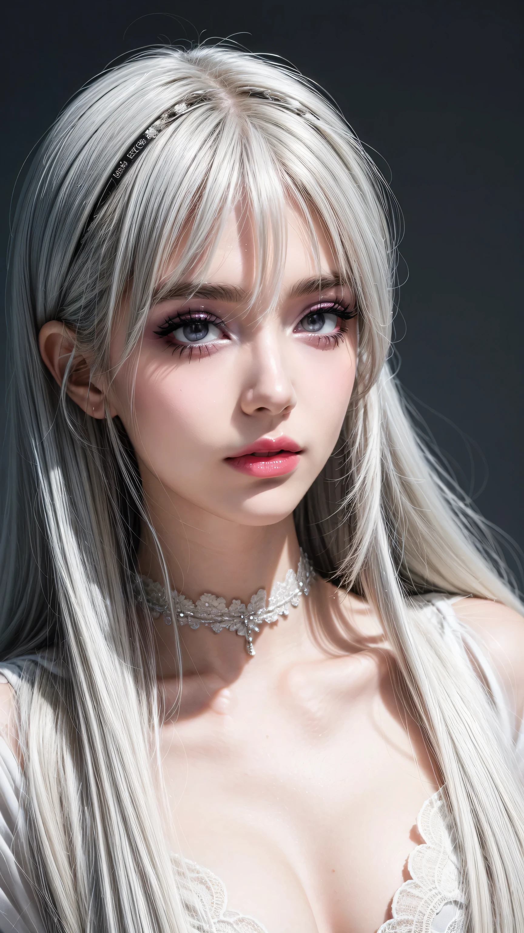 masterpiece, best quality, Super detailed, illustration,, 1 Girl, white hair,