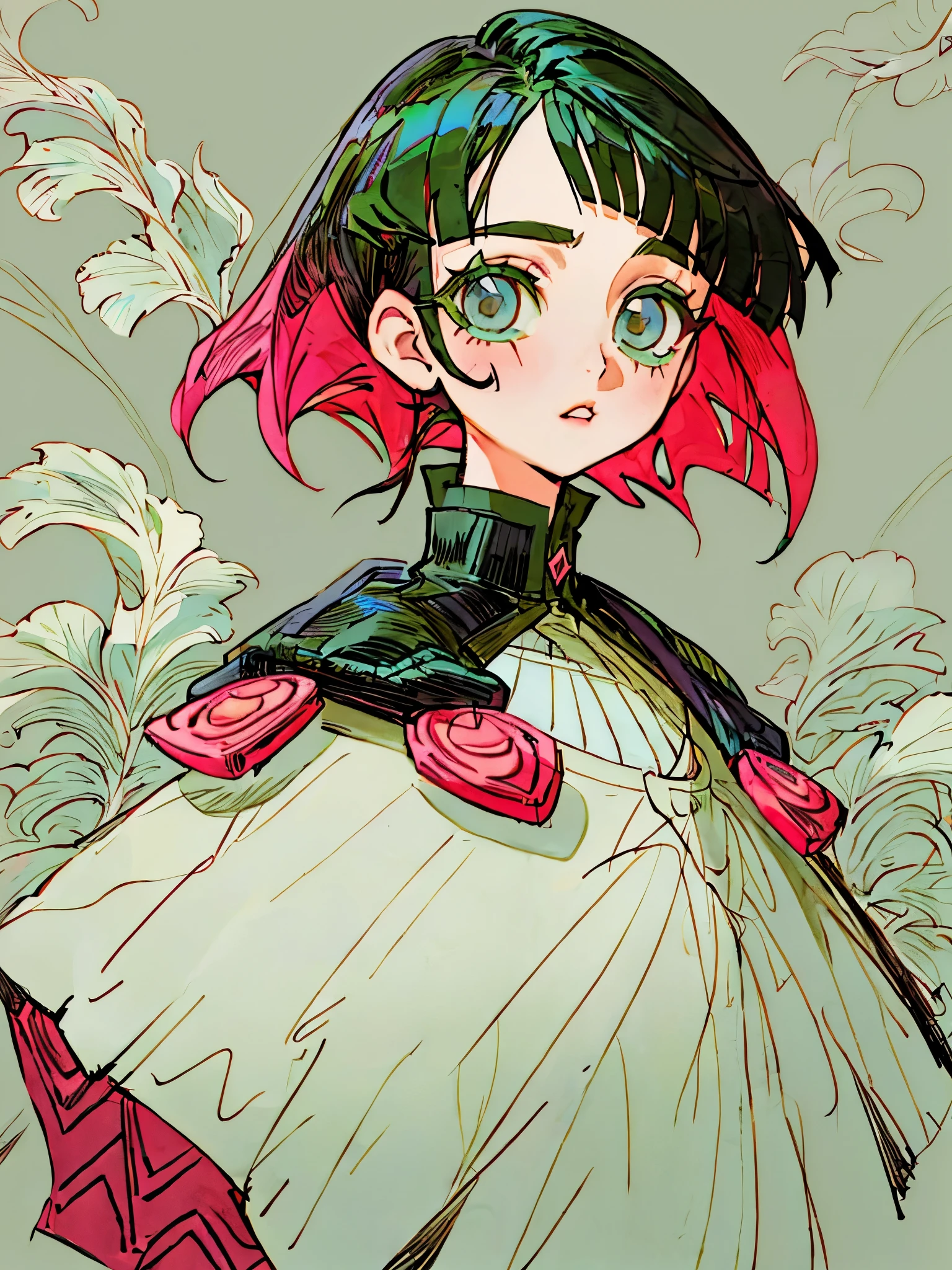 (top-quality、​masterpiece:1.2) 1girl,  kimetsu no yaiba, upper body, illustration, bob cut