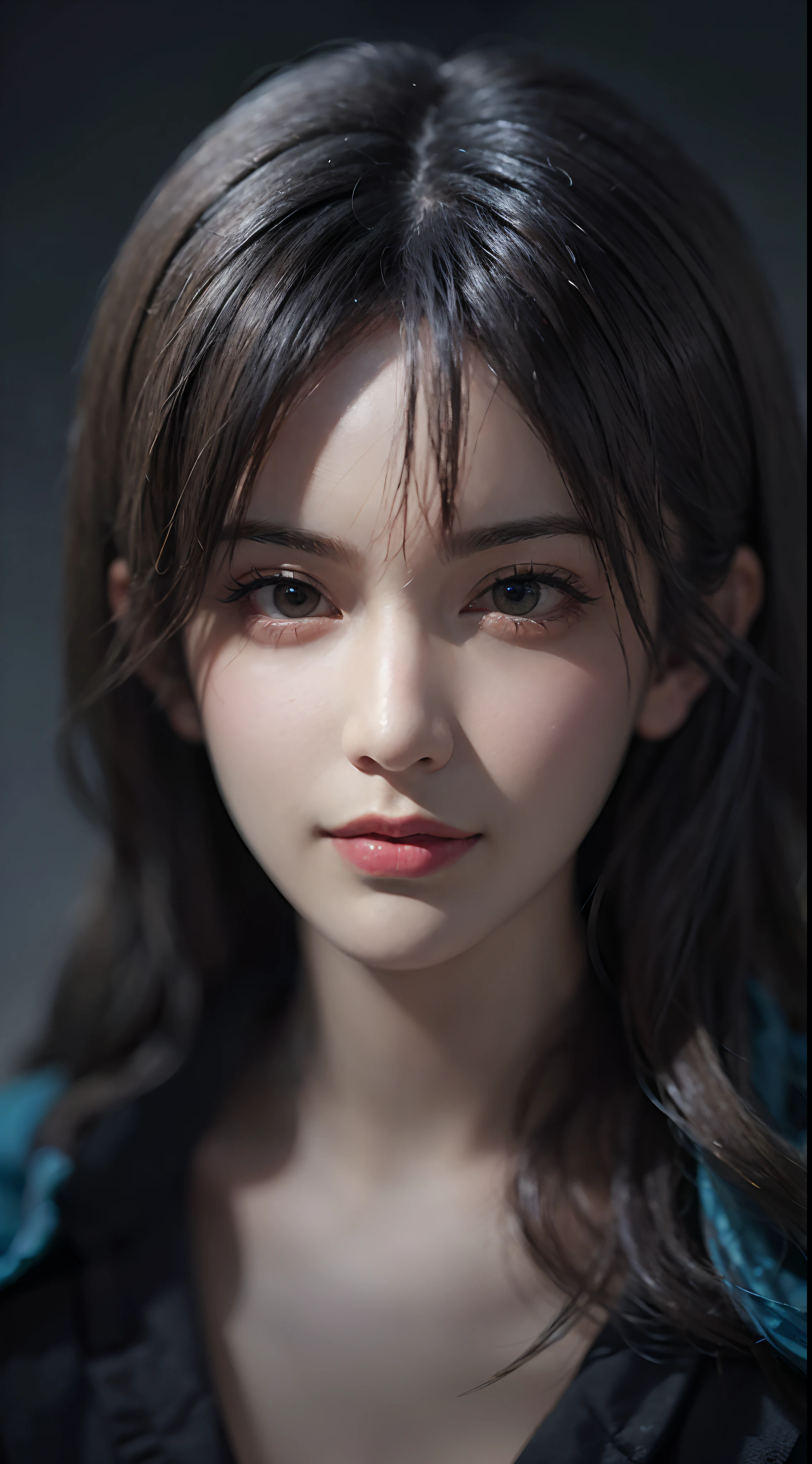 Hyperrealist portrait of female by david hockney and alphonse mucha,fantasy art, photo realistic, dynamic lighting, artstation, poster, volumetric lighting, very detailed faces, 4 k, award winning,, 1girl, in the dark, deep shadow, low key,cowboy shot,(official clothing:1.4) ,long hair,white hair,