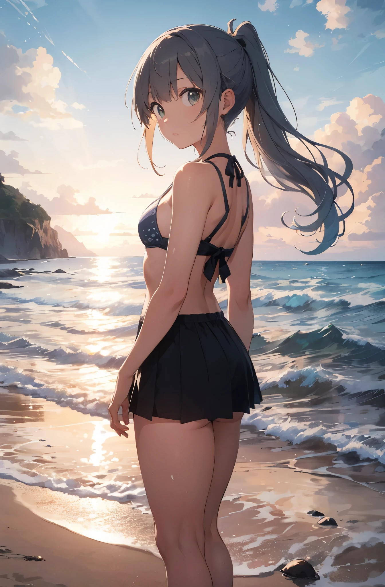 1female,aged 40,Huge breasts,Pornographic exposure, 独奏,(Background with:jetty), She has long flowing hair, standing on your feet,Sweat profusely,drenched all over the body,,blue color eyes,frontage,Blue straight hair, curlies,mostly cloudy sky,(((tmasterpiece),(Very detailed CG unity 8K wallpaper),best qualtiy,cinmatic lighting,detailed back ground,beatiful detailed eyes,Bright pupils,(Very fine and beautiful),(Beautiful and detailed eye description),ultra - detailed,tmasterpiece,)),facing at camera,A high resolution,ultra - detailed),熟妇,mature,revealing breasts,facing at camera,Flushed complexion,Orgasmic face,Pornographic exposure,Protruding underparts,Camel toes,with no underpants,legs are open,frontage,Full body photo of beautiful sexy sailor in miniskirt and sewn stockings,((独奏)),At the pier,high-heels,Craving sexual,