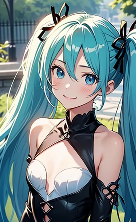 (masterpiece:1.4、top-quality、illustration:1.4,realistic、)、(character focus、breast focus,upper body:1.3)、(1girl),(clear face:1.3),(miku hatume),cute face,blue eyes、()、
,(stand:1.4),(Shining smile),
,(slender),(gothic lolita:1.3),
(fluorescence light green long hair:1.6,,),(twintails), (small breasts:1.3)、
、slender、hatsune_miku_bluearchive