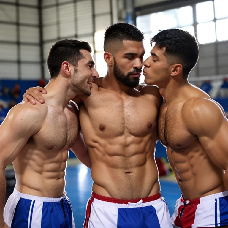 Capitan macho de futbol americano sumiso borracho y sin camisa, kissed and Abusado by a cheerleader gay man smaller, thinner y afeminado, bulto grande, desnudos, mostrando pectorales y abdominales completos,wet dreams, Big erection, besos, porno gay, fondled, Abusado, hiperrealismo