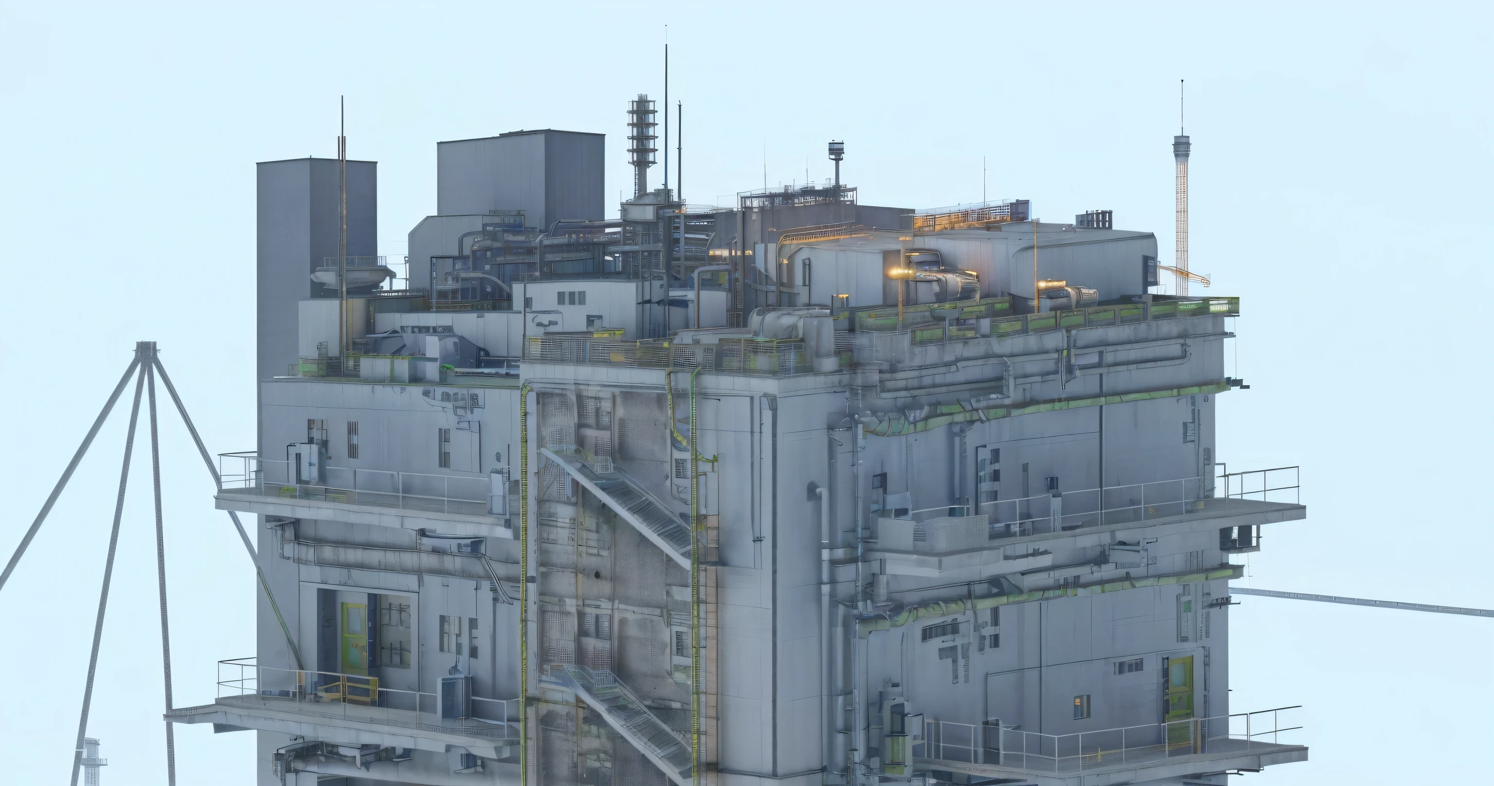 industrial building with a tower with a lot of windows and a lot of stairs, industrial plant environment, highly detailed model, detail render, digital model, extremely high level of detail, made from million point clouds, high detail render, high resolution and detail, complex detailed environment, detailed and complex environment, detailed scene, highly detailed and complex, high level of detail