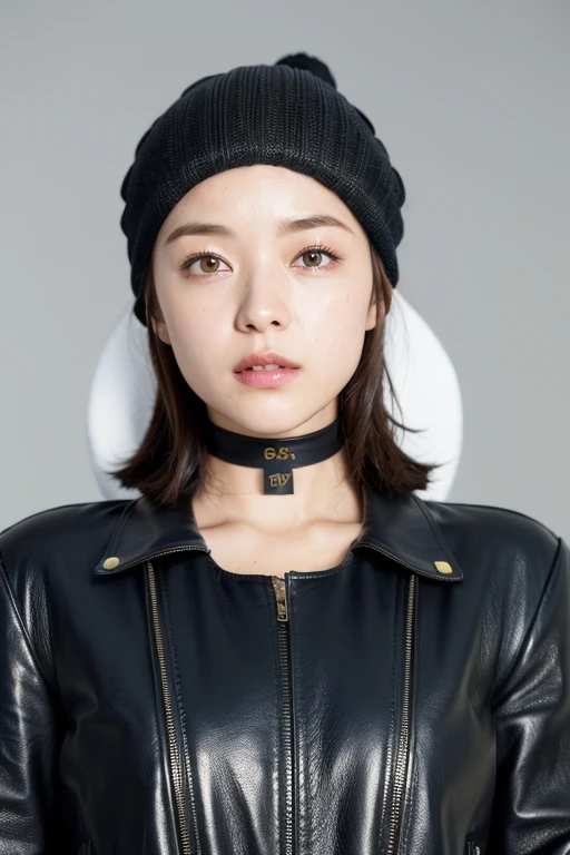 (
(8k:1.27), highest quality, masterpiece, Ultra-high resolution:1.2) beautiful日本人女性の写真
(beautiful:1.1) (Sci-fi warrior woman:1.1) Space Soldier, (Beanie:1.61) (leather jacket:1.21) (choker) (short hair) Complex and elegant, Fantasy, detailed, By Greg Rutkowski and Alfons Mutch『ometric』, Gradient lighting