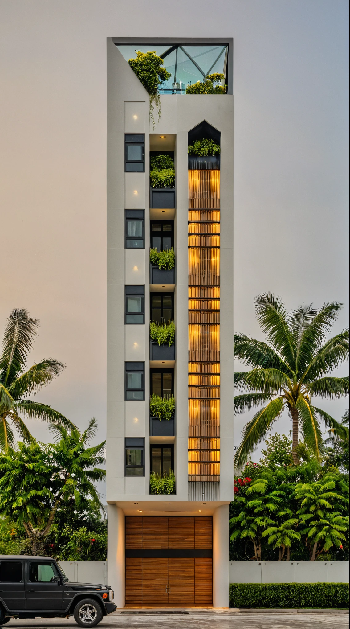chef-d&#39;artwork, high quality, best quality, authentique, Great detail, en plein air, villa de plain-piedXL, credit group, style de maison moderne dans la rue ,escaliers, mur blanc ,route,pavement, herbe, des arbres, ciel, nuage, (day light:1.1)
