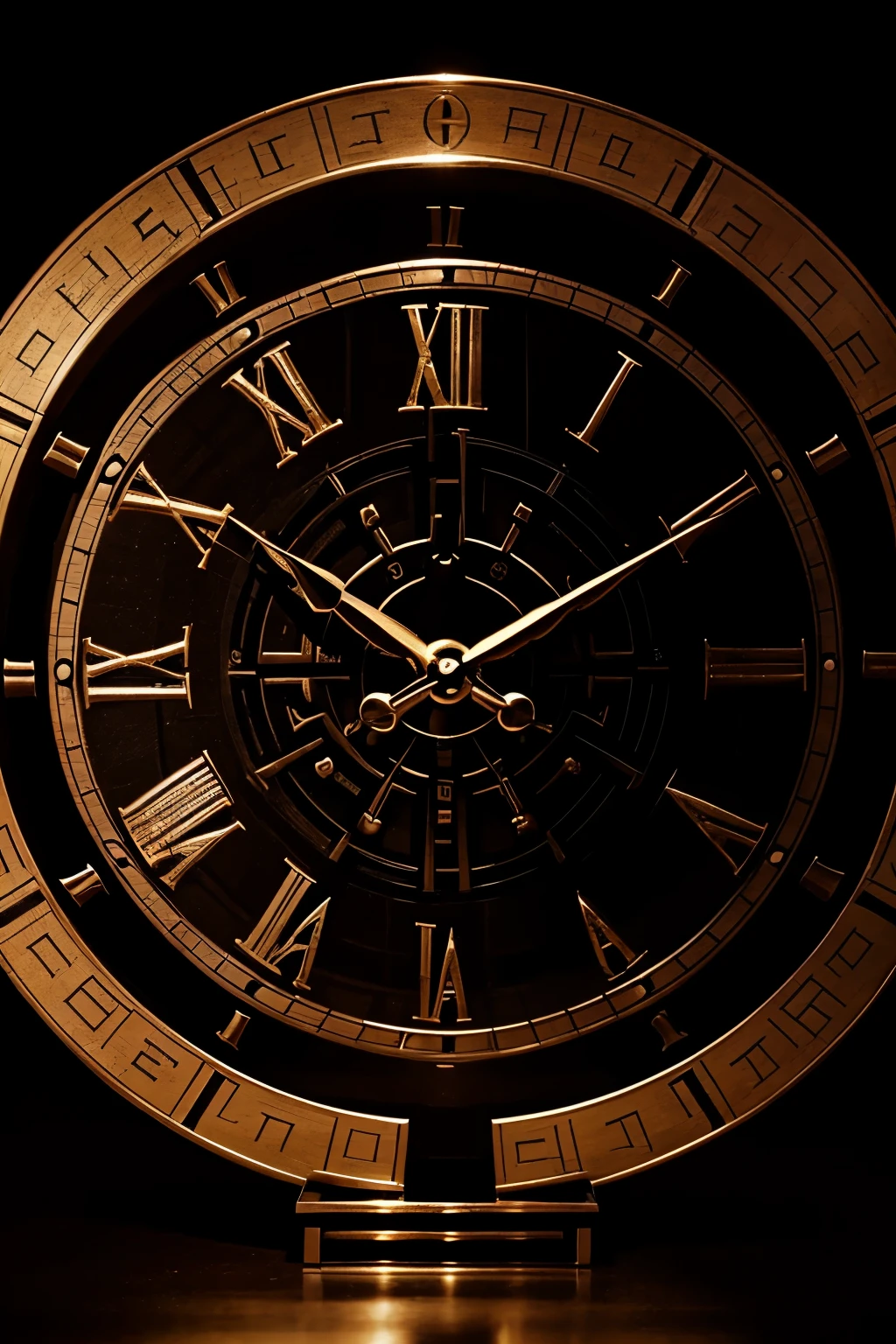 Please make me a clock with a maze tattoo idea, a clock with 13 numbers, a border that says "You have no power over me"