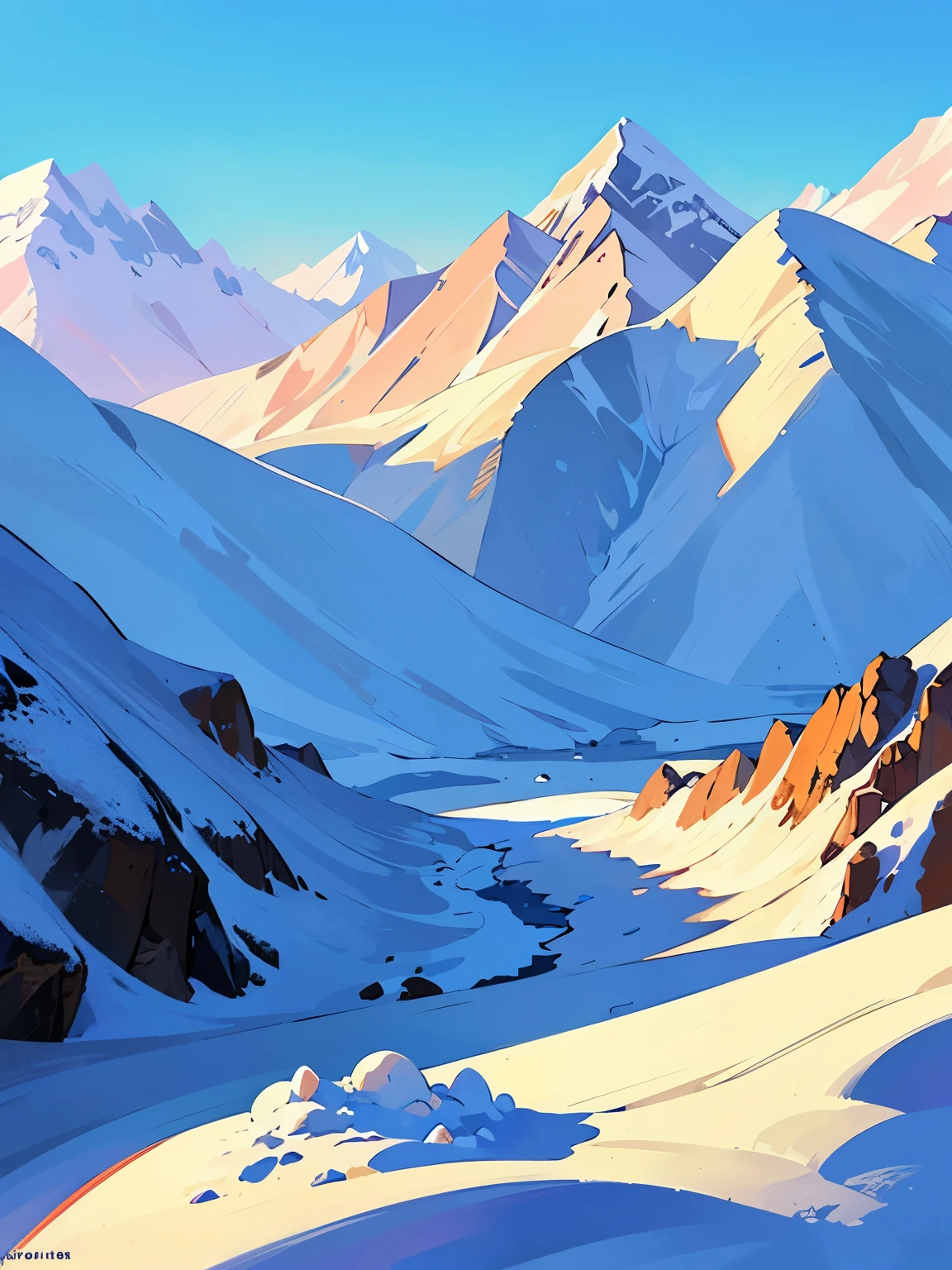 snowstorm,((There are no people)),Nobody is here,((there are no artifact)),((Snowy himalayas mountain with a severe snowstorm)),There is no road,No buildings,Nature,High quality,Detailed
