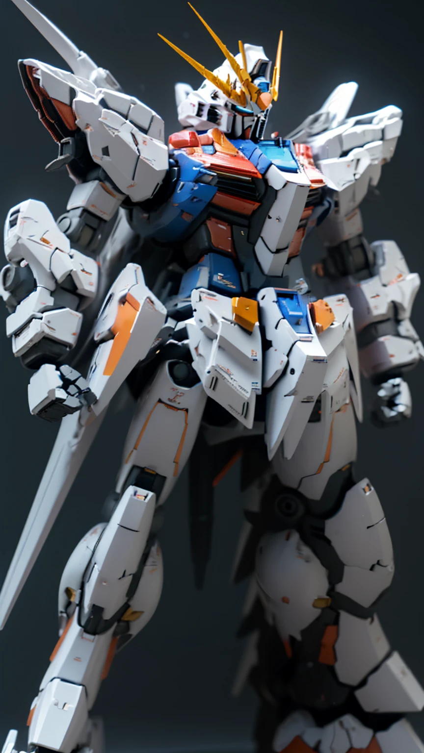 8K quality,(super masterpiece:1.3),highest quality,Detailed Images,One Gundam,Symmetrical Gundam,Blue Destiny,(The whole picture is visible,The whole body is visible,You can even see the feet),(Background,null,null中,Sunset,dusk).