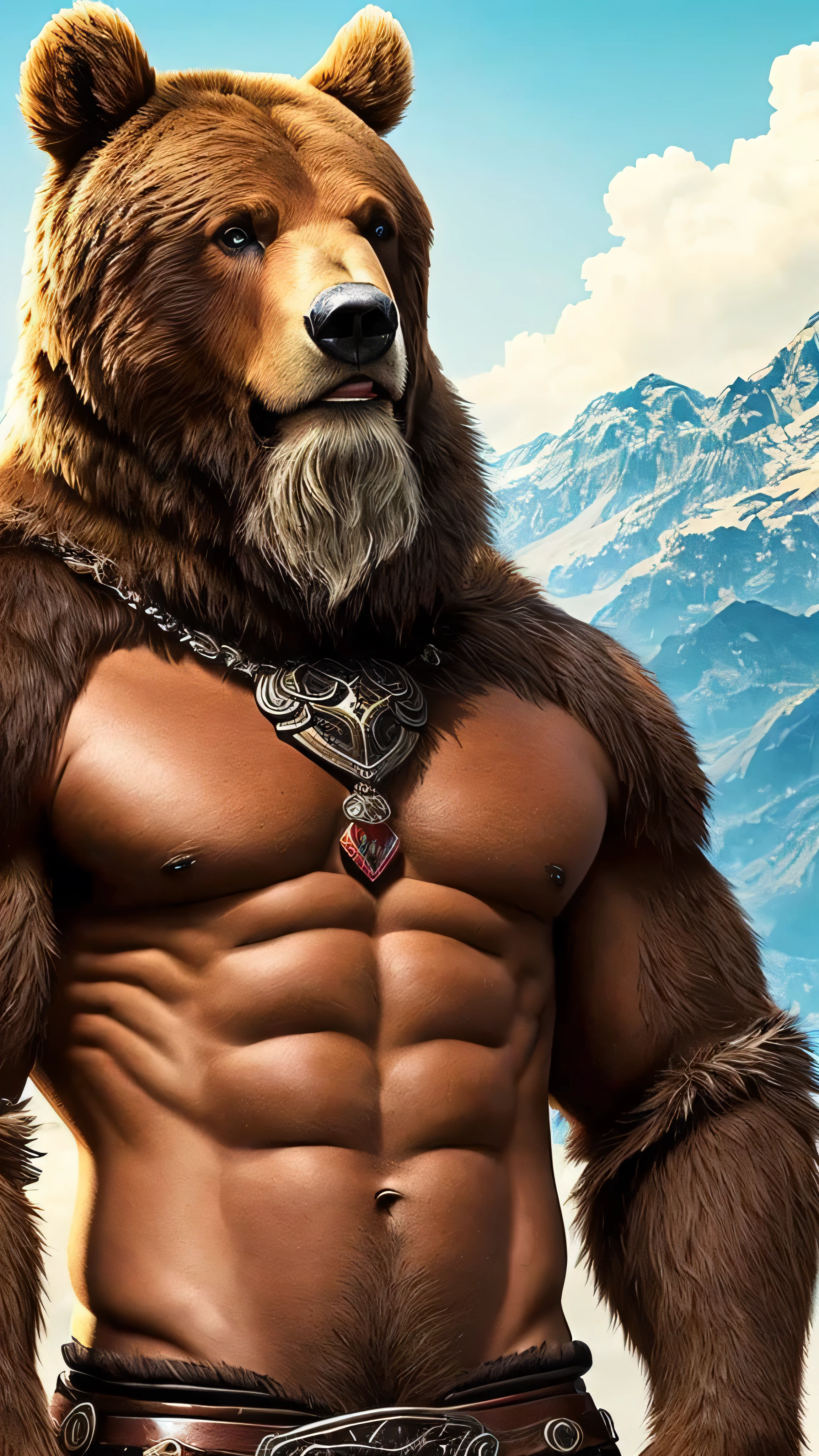 create a profile photo for youtube chanel. make it with viking warrior and bear