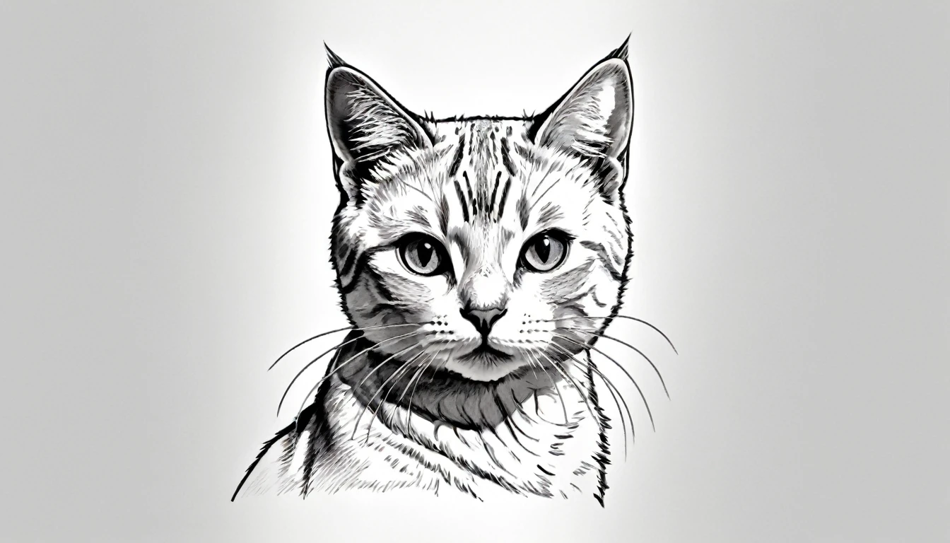 line drawing of a cat