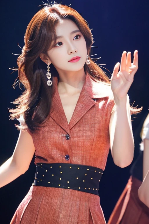 Girl walking down the runway at a fashion show, thigh, Naked looking shirt, (High resolution:1.3), (16K, Realistic, RAW Photos, Best image quality: 1.4), Japanese, (One Girl), Beautiful Face, (A vivid face), Beautiful hairstyle, Realistic eyes, Beautiful and detailed, (Realistic Skin), Beautiful skins, charm, 超High resolution, Surreal, High detail, Golden Ratio, Highly detailed cute girl,(20-year-old)