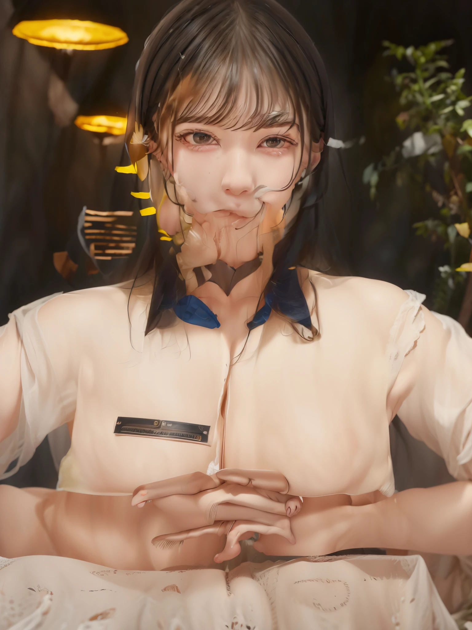 tmasterpiece,Best quality at best,,Realisticstyle,A girl who runs,Colossal tits:1.3,Have on the street