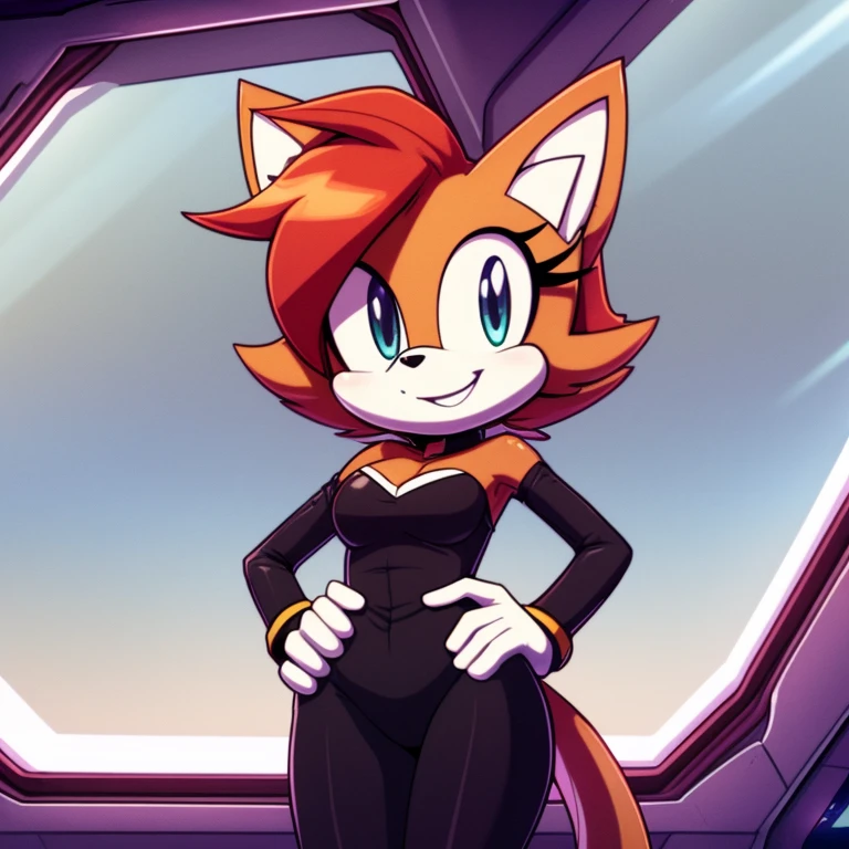 score_9, score_8_up, score_7_upKatt monroe, furry, in spaceship, standing, wink, seductive smile, hands on own hips