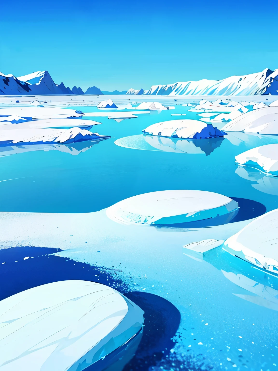 beautiful blue sky,((There are no people)),Nobody is here,((there are no artifact)),((arctic ice field)),There is no road,No buildings,beautiful Nature,High quality,Detailed