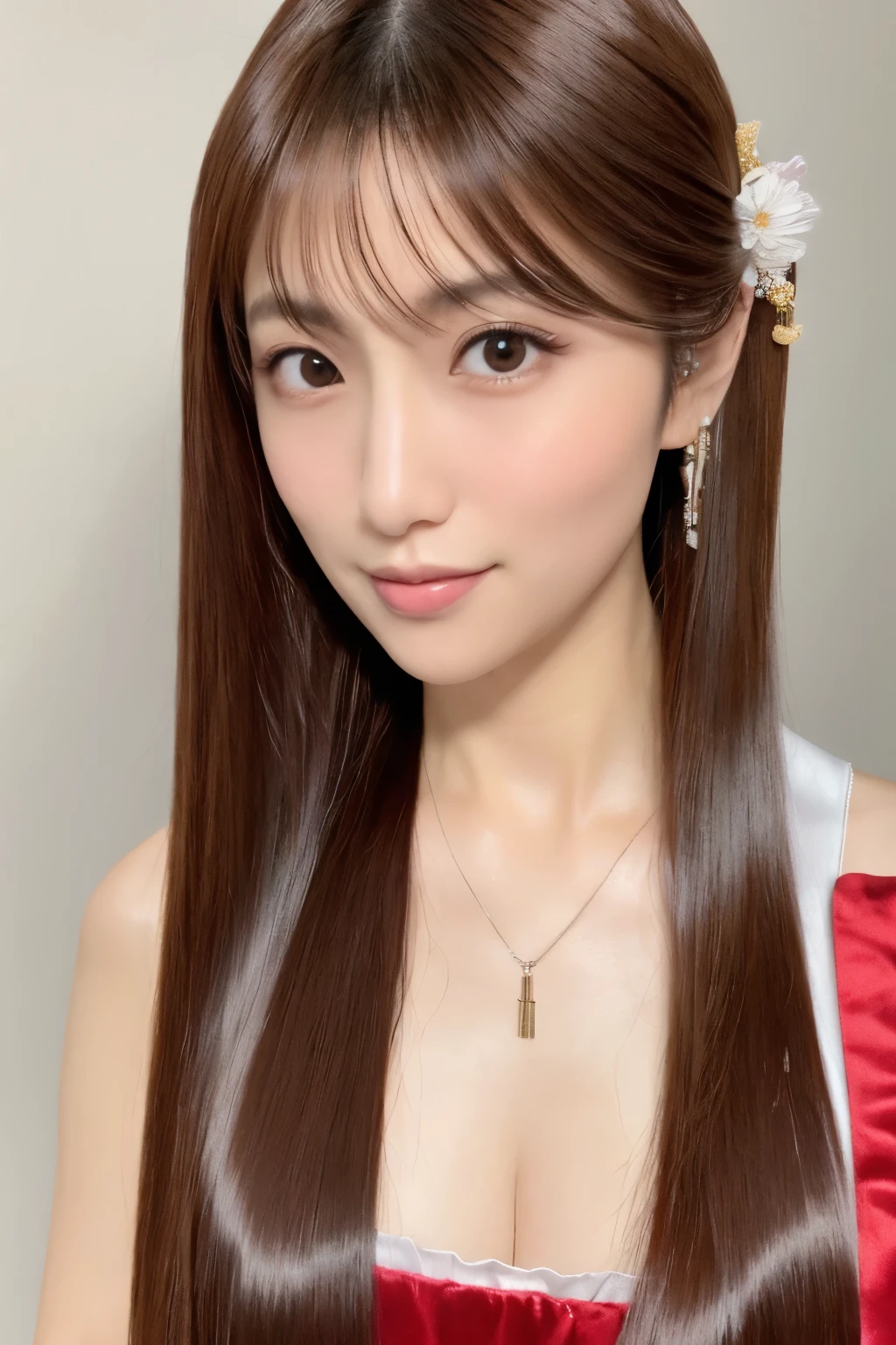 Masterpiece, high quality, high resolution, 8K, Skinny Japanese woman in a costume of Yang Guifei, beautiful face, makeup of Yang Guifei, detailed face, detailed eyes