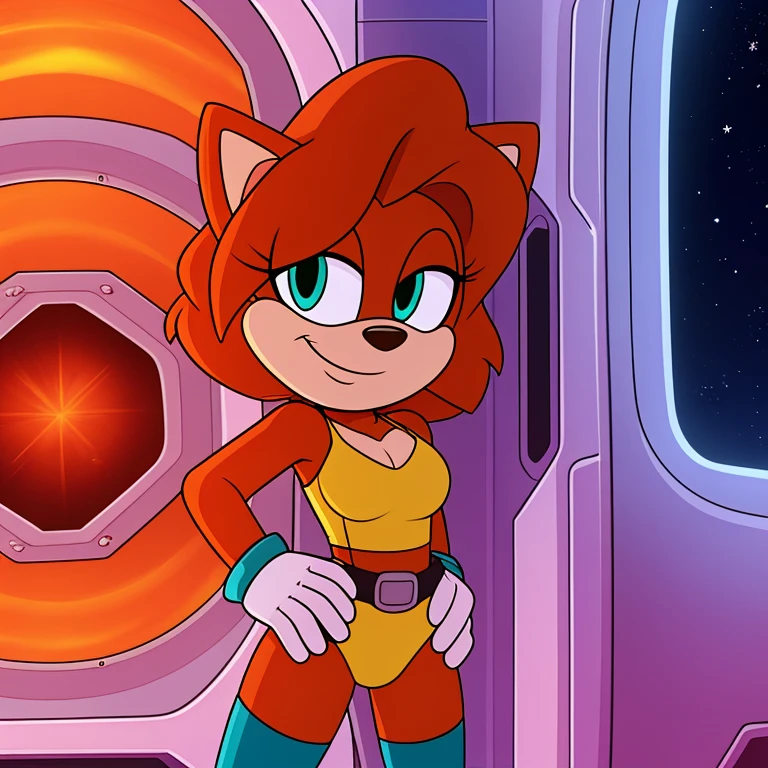score_9, score_8_up, score_7_upKatt monroe, furry, in spaceship, standing, wink, seductive smile, hands on own hips