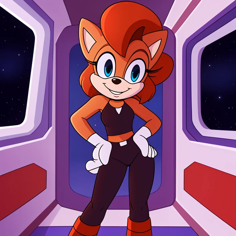 score_9, score_8_up, score_7_upKatt monroe, furry, in spaceship, standing, wink, seductive smile, hands on own hips