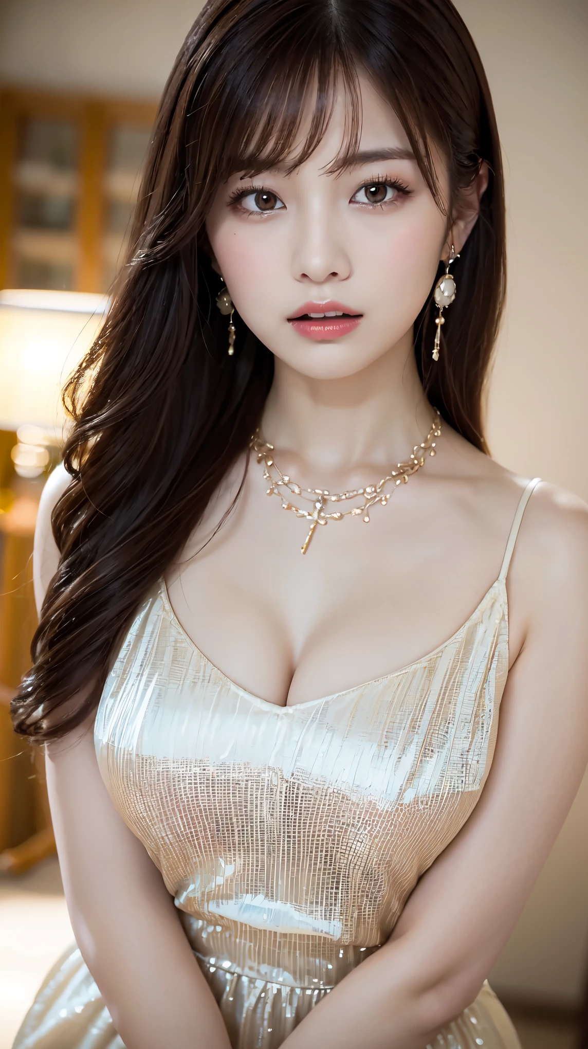 nsfw, body、Full body Esbian、Western-style building, 1 female, Beautiful Japanese actresses, Age 25, Double Eyes,mile, Detailed face, Big earrings，Large Necklace, Flashy makeup using red eyeshadow，light brown delicate middle cut hair，the tips of the hair are wavy，Classy hairstyle，fine grain,Slender actress, Sexy silk embroidered mermaid dress:1.2, BREAK ceremony,((Masturbating violently, ディルドをInsert:1.5)), ((Random sexy poses、Insert、Deep pleasure, Ecstatic eyes:1.2)), ((I close my eyes and gasp hard:1.2))、Ecstatic face、Climax expression, Grit your teeth、My whole body is convulsing、Official Art，Highly detailed CG Unity 8k wallpaper, (masterpiece:1.0),(highest quality:1.0), photo shoot, 8k, Browsing Caution, High resolution, Kodak Portrait 400, Film Grain, Lens flare brilliance, View Viewer, (close-up face:1.3)