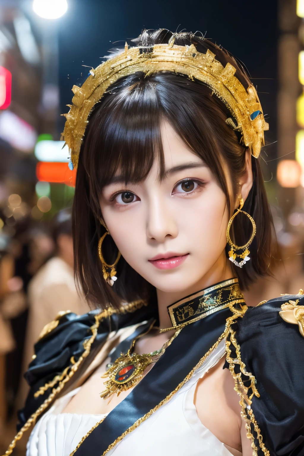 Masterpiece, high quality, high resolution, 8K, ((Skinny Japanese woman in a costume of Yang Guifei)), beautiful face, makeup of Yang Guifei, detailed face, detailed eyes