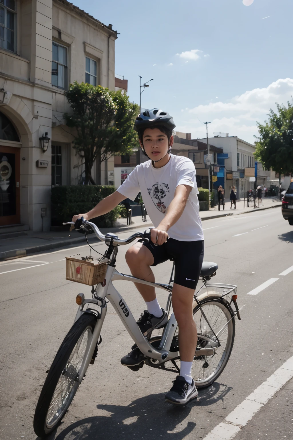 boy, air, bike, rider, cartoon, boy, dazzling, style, white, background,