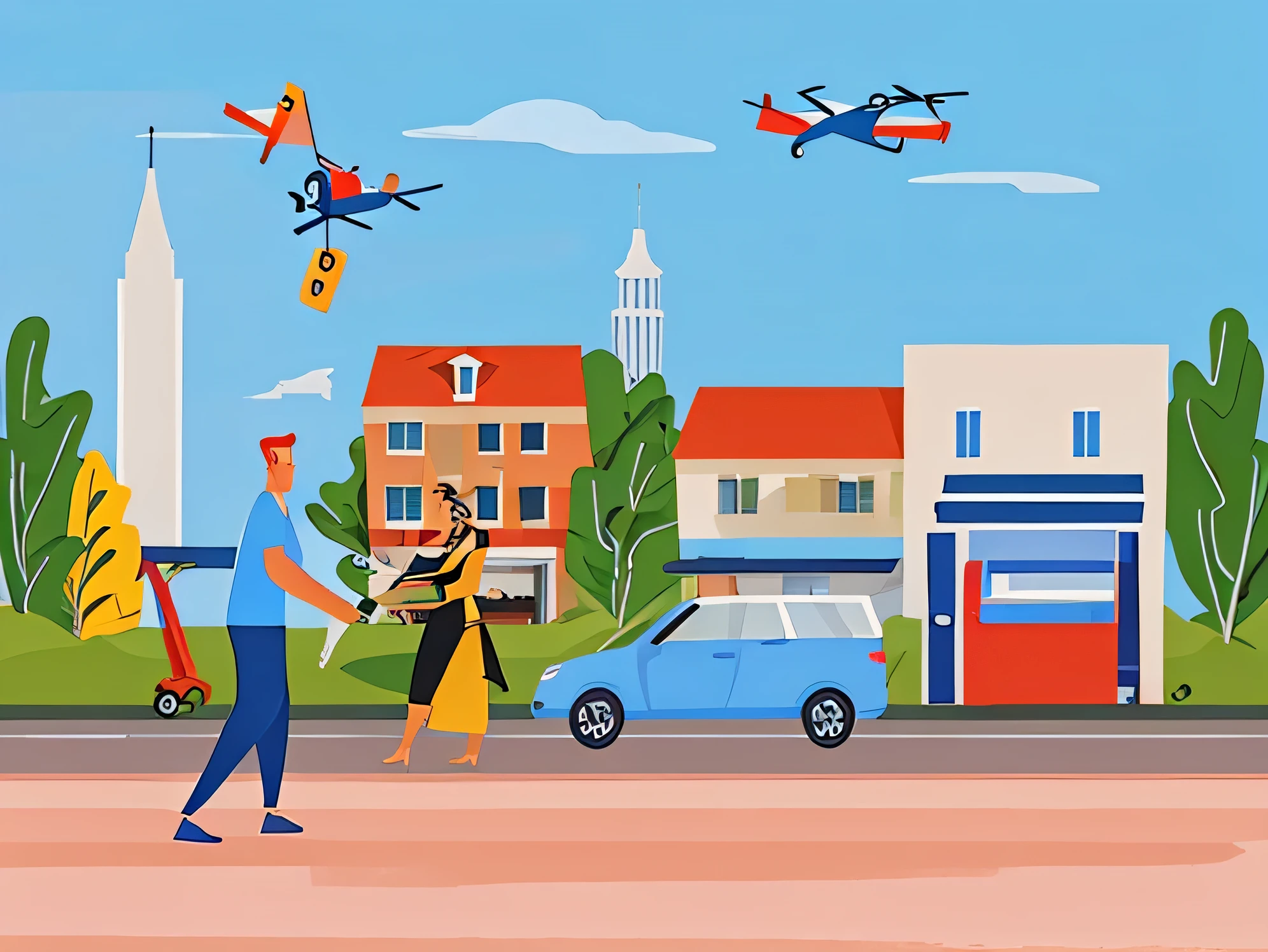 Image:

Background: A dynamic image that captures the essence of ride-hailing and food delivery. It could be a photo of a car speeding through the streets of a city or a drone delivering a meal to a customer. The image should convey a sense of speed, efficiency, and convenience.

Foreground: The Klarna and Uber logos positioned prominently and overlapping, with vibrant colors and an eye-catching design that reinforces their partnership.

Additional elements:

A car and a drone intersecting or flanking each other, symbolizing the integration of Klarna's payment services into Uber's platforms.
Icons representing Klarna's payment methods, such as "Pay Now" and "Interest-free monthly payments."
A stylized map showcasing the global reach of the Klarna-Uber partnership.
Tagline: A concise and impactful text that summarizes the article's key message, such as "Klarna and Uber: Easy payments for your rides and food orders!" or "Travel and eat without worries with Klarna and Uber."

Style: Modern, professional, and dynamic, with an aesthetic that reflects the convenience and flexibility of digital payments in the context of ride-hailing and food delivery.

Example images:

A modern car speeding through the streets of a brightly lit city at night, with the Uber logo prominently displayed on the side.
A drone flying over a residential neighborhood, delivering a package to a waiting customer with a smile.
An image showing a car parked in front of a restaurant, with an Uber Eats rider delivering a food order to the customer.