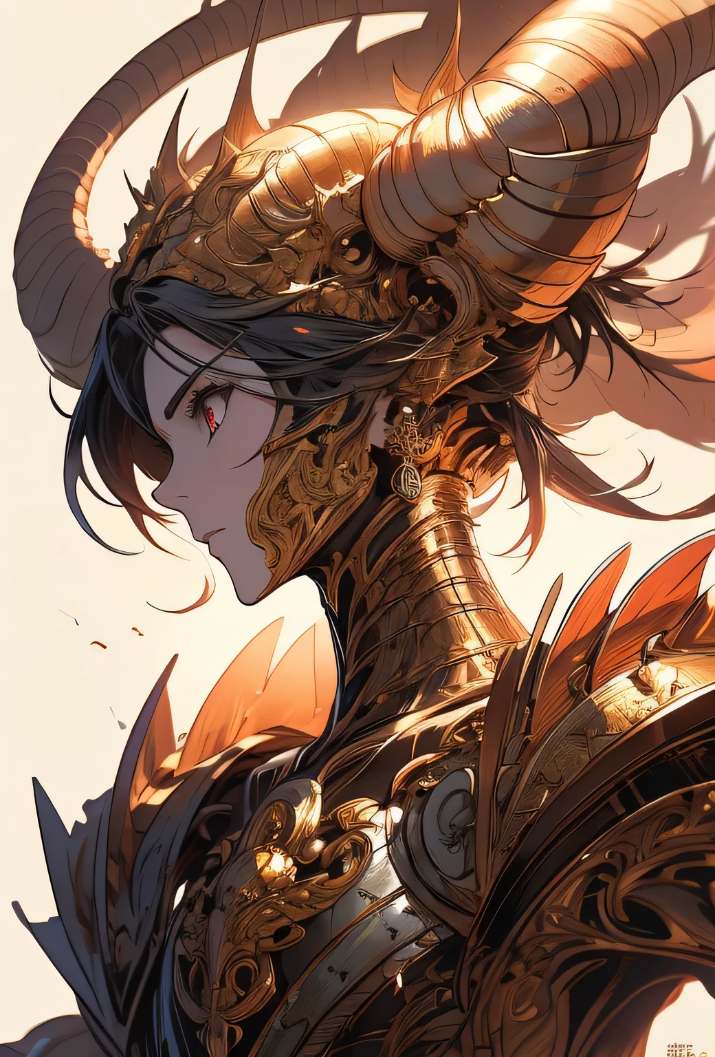anime, embodies aries , 8k resolution, highly detailed, anatomically correct, sharp image, digital painting, concept art
